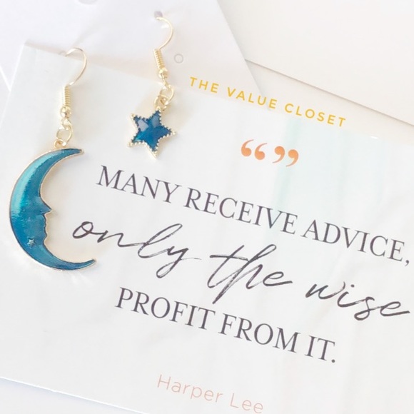 Moon and star earrings - Picture 1 of 1